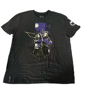 Disney Marvel Hawkeye T-Shirt Dark Heather Gray Sleeve Hem Details Sz XXL